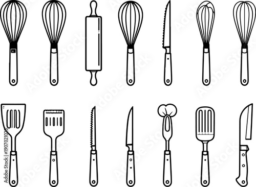 A professional set of silver metal cutlery including a fork, spoon, and knife isolated on a white background for restaurant dining and kitchen tableware