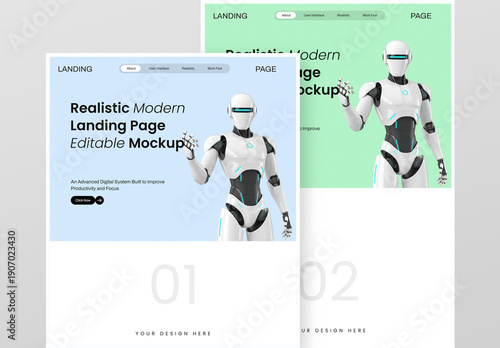 Realistic Modern Landing Page Mockup