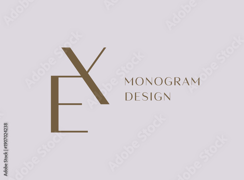 XE or EX letter logo icon design. Classic style luxury initials monogram.