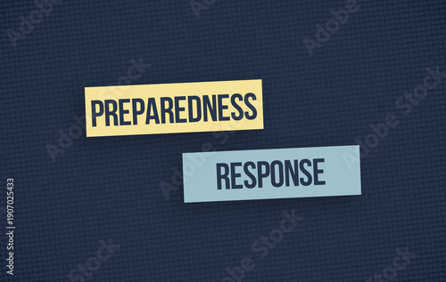 Colored paper with words preparedness and response. emergency concept. ensure safety by preparing for possible disasters, responding quickly to minimize damage
