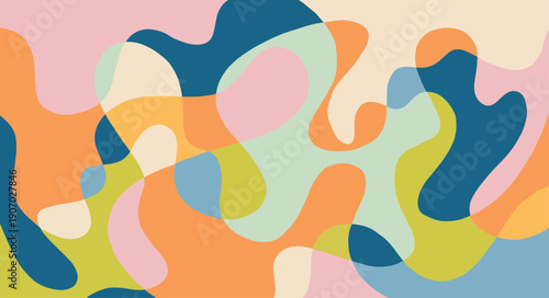 line art drawing with abstract shape background vector