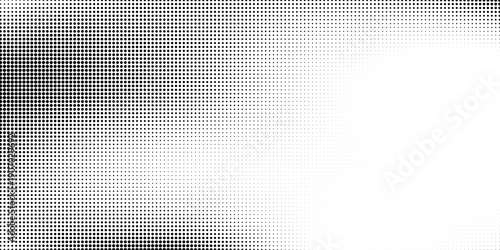 Dotted gradient vector illustration, white and black halftone background, horizontal seamless dotted lines, monochrome dots texture backdrop, retro effect. modern