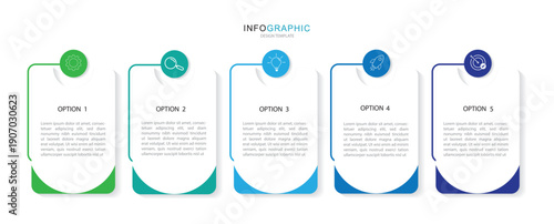business template design infographic whit  5 option or steps, vector illustration.