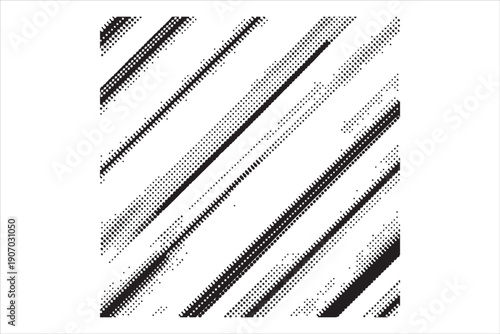 Abstract Halftone Dots Gradient Background – Black and White Vector