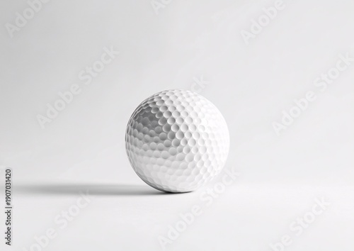 Single golf ball on clean background minimal sport equipment concept leisure outdoor activity