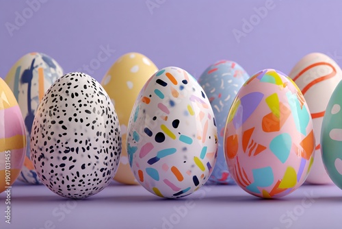 Colorful decorated easter eggs on pastel background festive spring celebration holiday tradition concept