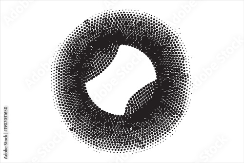 Abstract Halftone Dots Gradient Background – Black and White Vector