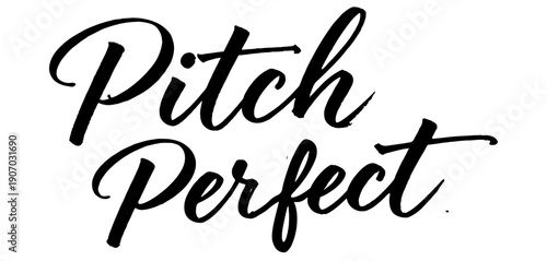 Pitch Perfect hand lettering calligraphy isolated on white