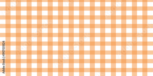 Halloween checkered tablecloth with orange plaid pattern background. Flat vector illustration isolated