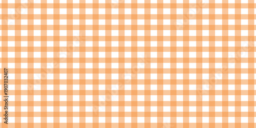 Halloween checkered tablecloth with orange plaid pattern background. Flat vector illustration isolated