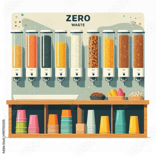 Zero Waste Refill Station with Dispensers.