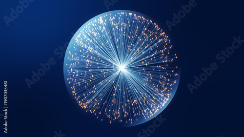Bild auf Leinwand Futuristic Digital Sphere Representing Quantum Computing, Big Data, And Neural Networks
