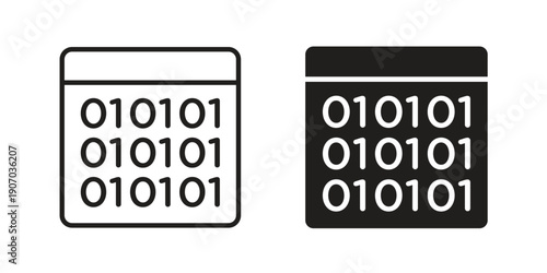 Binary code icon. Trendy Flat style for graphic design, Website, UI. EPS10
