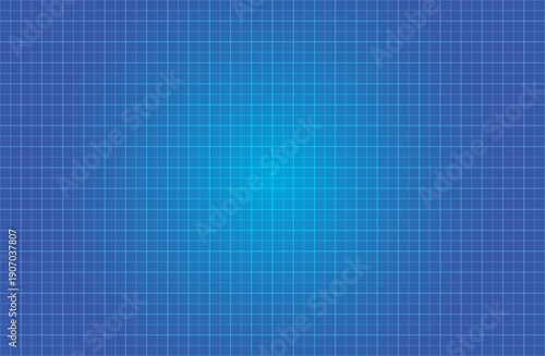 青い円形グラデーションカラーの十字リーダー入りグリッド背景画像　設計図背景風のリーダー罫入り方眼紙ベクター素材