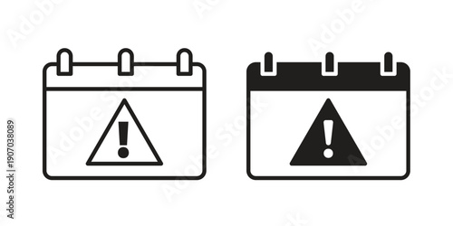 Calendar exclamation icon. Trendy Flat style for graphic design, Website, UI. EPS10