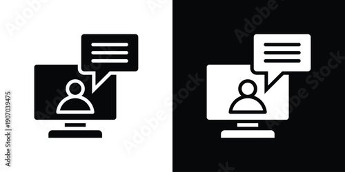 Webinar Icon Sheet Black And White