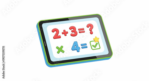 Math Tablet for Kids Learning Numbers Addition and Subtraction.