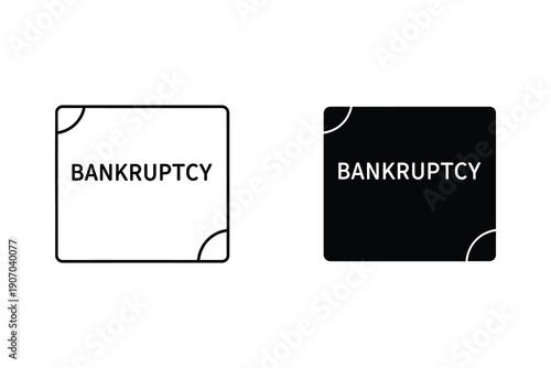 Bankruptcy warning signs in flat design vector illustration