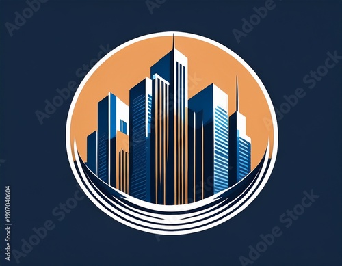 abstract building construction company logo modern design business identity