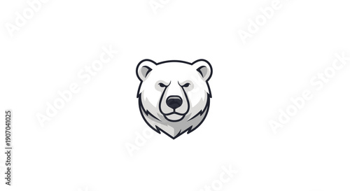 Fierce Grizzly Bear Head Mascot Logo Isolated White Background