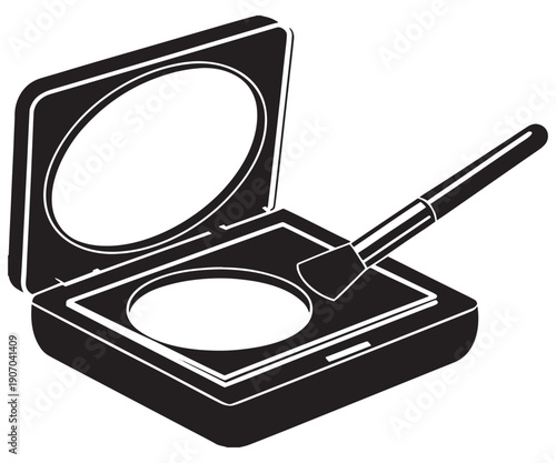  Makeup Icons SVG – Compact Powder & Brushes Silhouette Vector .
