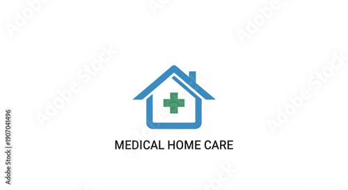 Medical Home Care House Icon Symbolizing Health Services and Support on Isolated White Background