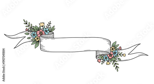 Elegant floral banner illustration for celebrations and special occasions design