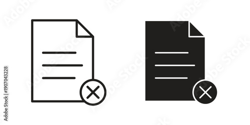 Delete Document icon. Trendy Flat style for graphic design, Website, UI. EPS10