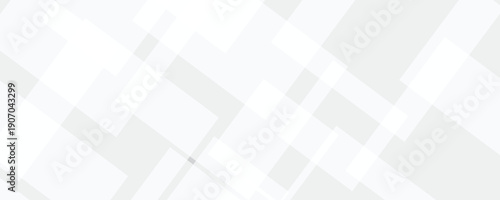 Abstract background with white and gray color technology modern background design . Geometric background with squares in bright light with soft shadows as pattern. Template for branding business .