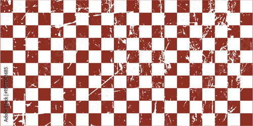 Trippy checkerboard background. Retro psychedelic checkered wallpaper. Wavy groovy chessboard surface. Distorted geometric pattern. Abstract vector