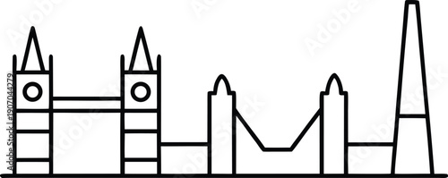 square london skyline line art icon