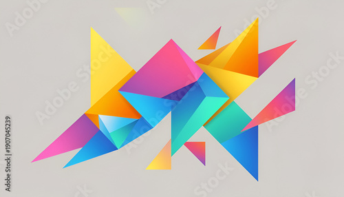 Free Download Abstract Geometric Shapes with Smooth Gradient on gray Background generate ai, - GFXLoad