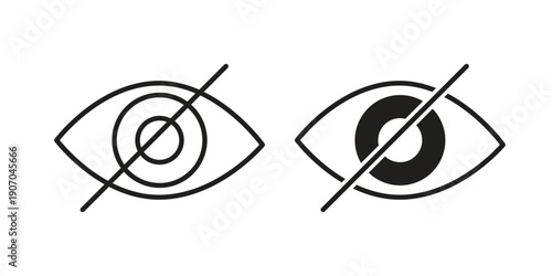 Eye crossed icon. Trendy Flat style for graphic design, Website, UI. EPS10