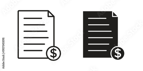 File invoice icon. Trendy Flat style for graphic design, Website, UI. EPS10