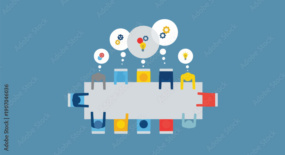 Obraz premium Team Brainstorming Meeting Ideas Collaboration Business Concept.