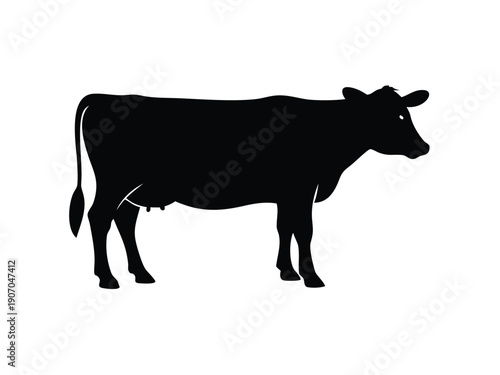 Cow vector collection, Cow and Calf black silhouette icon, Set of cow vector design on a white background