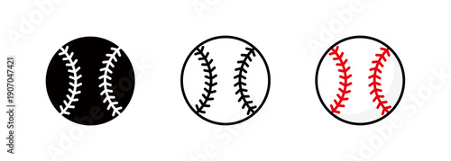 Foto Baseball icon/symbol, illustration of a hard baseball ball