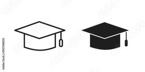 Graduation cap icon. Trendy Flat style for graphic design, Website, UI. EPS10