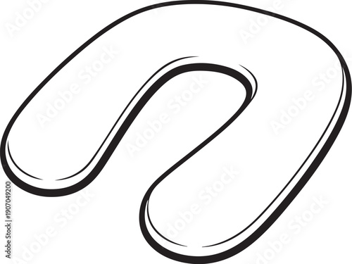Pregnancy Pillow U Shape Black and White Line Art.eps