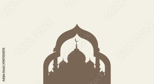 Islamic architecture silhouette mosque design.