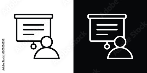 Presentation Icon Sheet Black And White