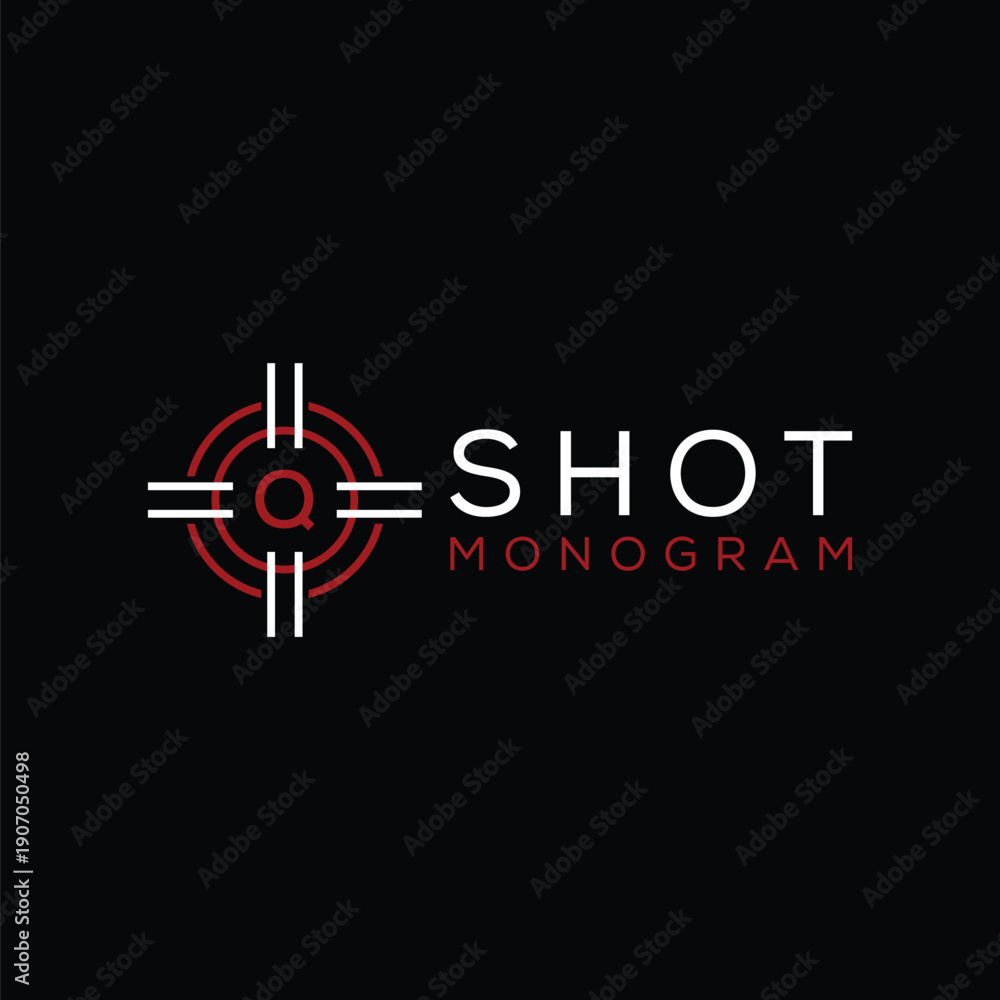 Fototapeta premium Initial Letter Q Shot Hunting Focus Logo Design Inspiration