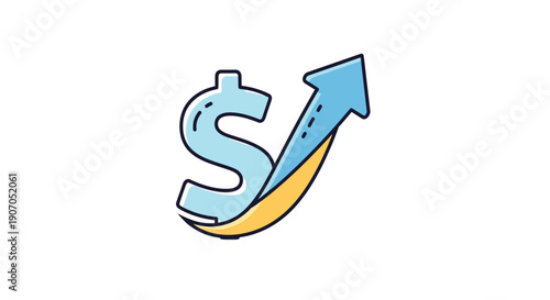 Financial growth illustration showcasing upward trends with a dollar symbol design