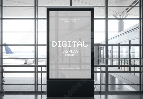 Airport Digital Signage Screen Mockup