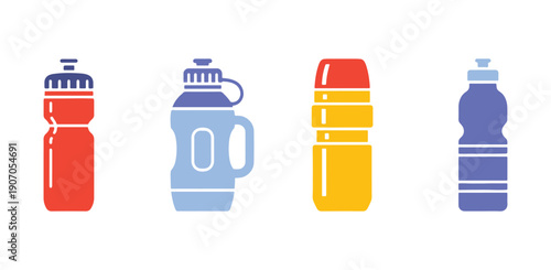 Solid icon of a water bottle, crafted in glyph style for web or mobile apps, ideal for fitness and drinking, showcasing a sports bottle vector graphic with customizable strokes.
