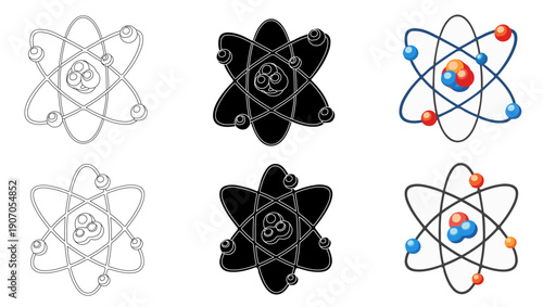 Atomic structure icon collection