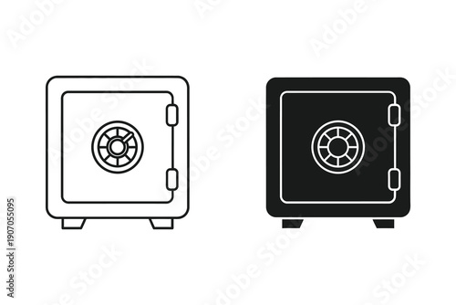 Safe and Security Vector Icons with Combination Lock Flat Design vector illustration