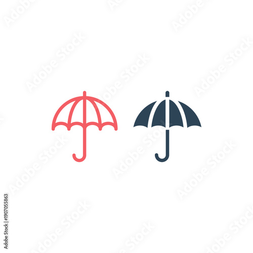 Umbrella vector icons set template