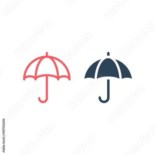 Umbrella vector icons set template