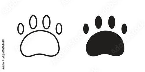 Paw icon. Trendy Flat style for graphic design, Website, UI. EPS10